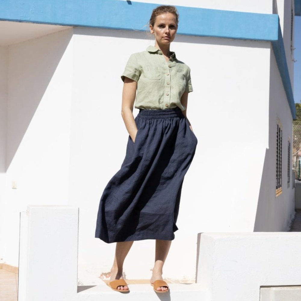 Sion Skirt in Taupe Size Large NotPerfectLinen